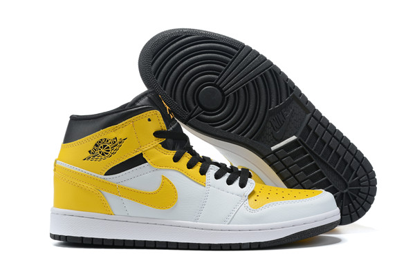 Men's Running Weapon Air Jordan 1 Yellow/White Shoes 034
